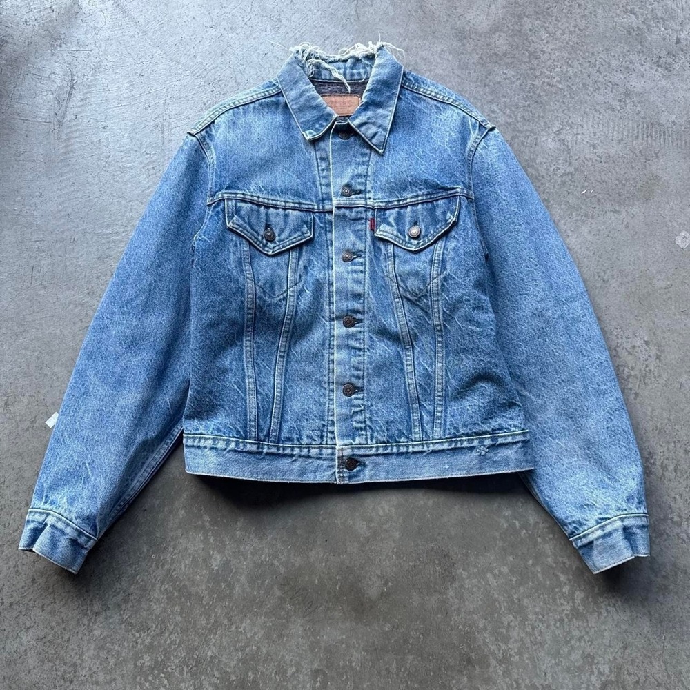 Vintage Levis Jacket Mens M Blanket Lined Type 3 80s Made USA Workwear Western